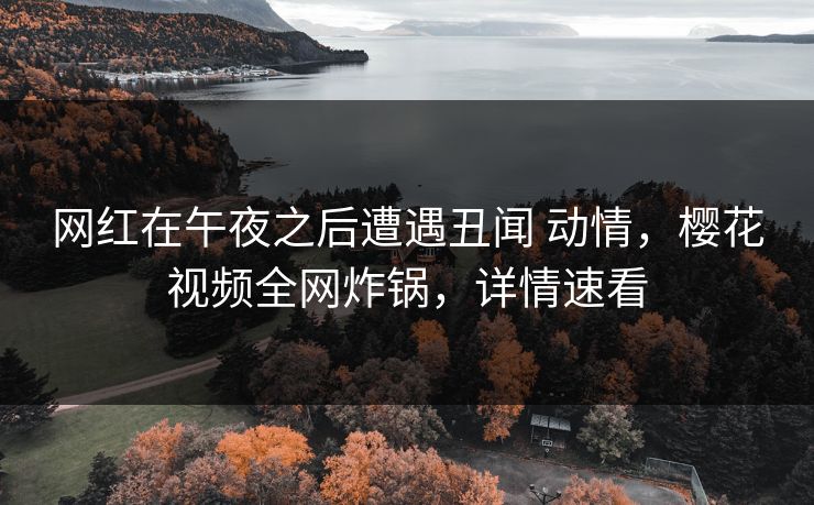 网红在午夜之后遭遇丑闻 动情,樱花视频全网炸锅,详情速看 网红在午夜之后遭遇丑闻 动情,樱花视频全网炸锅,详情速看